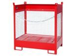 Fass-Stapelpalette Bauer FSP-2 D, Wände aus Drahtgitter, für 2 x 200 l Fass, rot
