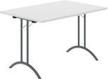 Schäfer Shop Select Klapptisch, Rechteck, Doppel-T-Fußgestell, Spezial-Klappbeschlag & Bodenausgleich, B 1200 x T 800 x H 720 mm, lichtgrau/anthrazit