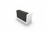 Theke Spezia, gerade, B 1660 x T 880 x H 1130 mm, weiß/Leder grau