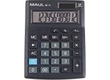 Tischrechner MAUL MC12, 12 Stellen, ergonomisch, Solar- und Batteriebetrieb, B 103 x T 137 x H 31 mm, schwarz