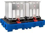 IBC/KTC Station, vollständig aus Polyethylen, unterfahrbar, mit Stellfläche