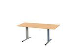 Schäfer Shop Select Besprechungstisch Planova Basic, Rechteck, T-Fuß, B 1600 x T 800 x H 717 mm, Buche/weißaluminium RAL 9006