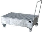 Stahl-Auffangwanne mit Rollen+Griff, 1200 x 800 mm, verzinkt
