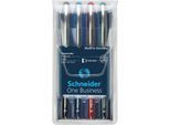 Schneider Tintenroller One Business, farbsortiert im 4er Etui