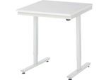Rau Arbeitstisch Adlatus, elektrisch höhenverstellbar, 22 mm Spanplatte mit Melaminbelag, bis 150 kg, B 750 x T 800 x H 720-1120 mm, lichtgrau