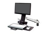 Monitor-Wandhalterung Ergotron StyleView Steh-Sitz Combo 45-266-026, inkl. Tastaturablage, Sitz- & Steharbeitsplatz, bis 13,2 kg, höhenverstellbar, VESA, Aluminium