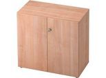 Aktenschrank TOPAS LINE, 2 Ordnerhöhen, Türen abschließbar, Nußbaum-Dekor/Nußbaum-Dekor