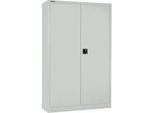 Schäfer Shop Pure Universalschrank, 5 OH, 4 Fachböden, abschließbar, B 1200 x T 400 x H 1935 mm, Stahl, lichtgrau RAL 7035/lichtgrau RAL 7035