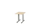 Schäfer Shop Select Besprechungstisch Planova Basic, Quadrat, T-Fuß, B 800 x T 800 x H 717 mm, Ahorn/weißaluminium RAL 9006