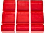 Schäfer Shop Genius Einsatzkasten-Set für FS Putzmittel- und Materialschränke, ABS-Kunststoff, rot, 9-teilig