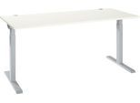 Schäfer Shop Select Schreibtisch ERGO-T 2.0, Rechteck, T-Fuß, B 1800 x T 800 x H 675-895 mm, weiß/weißalu