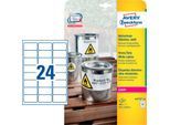 Avery Zweckform Wetterfeste Folien-Etiketten L4773-20, 63,5 x 33,9 mm, permanent, weiß