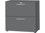 Schäfer Shop Select Hängeregistraturschrank SET UP, 2 HR-Schübe, abschließbar, B 800 x T 420 x H 788 mm, graphit/graphit