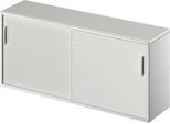 Schäfer Shop Genius Beistellschrank TETRIS SOLID, 2 OH, in Schreibtischhöhe, B 1600 mm, 25 mm Abdeckplatte, lichtgrau/weißalu