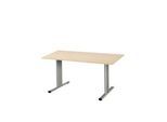 Schäfer Shop Select Besprechungstisch Planova Basic, Rechteck, T-Fuß, B 1400 x T 800 x H 717 mm, Ahorn/weißaluminium RAL 9006