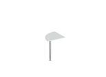 Schäfer Shop Select Ansatztisch BST, Viertelkreis, Rundrohrfuß, B 800 x T 800 x H 717 mm, lichtgrau/weißaluminium RAL 9006