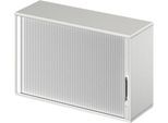 Schäfer Shop Genius Aufsatz-Querrolladenschrank TETRIS WOOD, 2 OH, B 1200 x T 421 x H 750 mm, lichtgrau