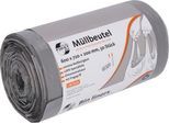Deiss FIRST PLUS Müllbeutel, mit Tragegriff, LDPE, 14 µm, grau, B 600 x H 920 mm, 60 Liter, 1000 Stück