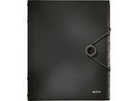 LEITZ® Dokumentenmappe Solid, DIN A4, 3 Schutzkappen, 12 Fächer, PP,schwarz