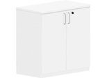 Flügeltürenschrank BEXXSTAR, 2 Ordnerhöhen, Holztüren, H 825 mm, weiß