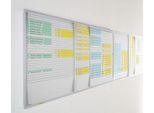 ORGATEX cardplan-Tafel, Metall mit Kunststoff-Einsteckschuppen, DIN A4 hoch/DIN A3 quer, erweiterbar, Alurahmen, 2 Fächer, B 500 x H 440 mm