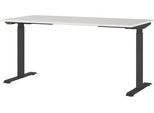 Schreibtisch Agenda, elektrisch höhenverstellbar, B 1600 x T 800 x H 720-1200 mm, Lichtgrau/Schwarz + Memory-USB-Panel