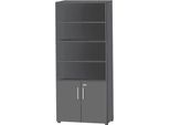Schäfer Shop Select Kombischrank SET UP, 6 OH, B 800 x T 420 x H 2240 mm, graphit/graphit
