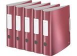 LEITZ® Ordner Active Style, DIN A4, Rückenbreite 82 mm, 5 Stück, granat rot