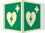 moedel Winkelschild „AED“, Kunststoff, 200 × 200 mm, langnachleuchtend