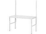 Rau Aufbausatz mit 2 System-Stützen für höhenverstellbare Arbeitsplatzsysteme Serie E, Aluminiumprofil, H 1400 mm, Nutzhöhe variabel
