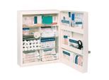Verbandschrank FAMULUS, abschließbar, für Füllsets DIN 13157 &13169, 7 Innenfächer, B 350 x T 150 x H 450 mm, weiß