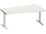 Schäfer Shop Genius Freiformschreibtisch MODENA FLEX, Ansatz rechts, Breite 1800 mm, lichtgrau