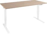 Schäfer Shop Genius Schreibtisch AERO FLEX, elektrisch höhenverstellbar, Rechteck, T-Fuß, B 1200 mm, Eiche/weiß + Memorypanel