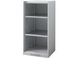 Schäfer Shop Genius Regalschrank FS, 3 OH, 2 höhenverstellbare Fachböden, bis 250 kg, B 545 x T 620 x H 1105 mm, Stahl, weißaluminium RAL 9006