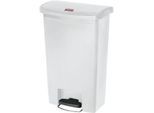 Rubbermaid Tretabfalleimer Slim Jim Step-On, L 457 x B 292 x H 719 mm, 50 l, Kunststoff, weiß