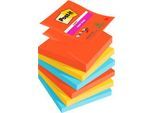 Post-it Haftnotizen Super Sticky Z-Notes Playful R330-6SS-PLAY, 6 x 90 Blatt, farbsortiert