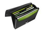 Leitz® Dokumentenmappe Recycle, A4, bis 250 Blatt, 5 Fächer & Ablagefach, blickdicht, 100 % recycelbar, Blauer Engel, Kunststoff, schwarz