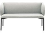 Sofa Leyform LIV, 2-Sitzer, rechteckig, B 1270 x T 620 x H 740 mm, mit Armlehnen & Gleitern, Stoffbezug, hellgrau