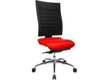 Schäfer Shop Select Bürostuhl SSI Proline S3, ohne Armlehnen, Synchronmechanik, ergonomische Lehne, rot/schwarz