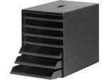 Schubladenbox Idealbox Plus, 7 Schübe, DIN C4, Kunststoff, schwarz