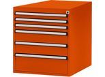 Manuflex Schubladen-Unterbauten, für Werkbank Profi Tiefe 700 mm, rotorange