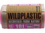 Müllbeutel Wildplastic® WILDBAG, Volumen 10 l, Stärke 20 µm, B 360 x H 565 mm, zu 100 % recycelbar, Recycling-LDPE, transparent, 15 Rollen à 25 Beutel