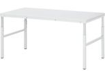 Rau ESD-Basistisch Serie E, manuell höhenverstellbar, 28 mm Spanplatte mit Melaminbelag, bis 450 kg, B 1500 x T 900 x H 650-1000 mm, lichtgrau