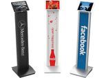 Tablet Bodenständer Compulocks BrandMe Cling, für 7“ bis 13“, Höhe 1120 mm, 90° schwenkbar, Aluminium, weiß