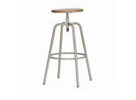 Barhocker PARIS, höhenverstellbar, Rundrohrfuß-Gestell, Ø 390 x T 390 x H 700-800 mm, taupe/taupe