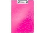 LEITZ® Klemmmappe Active Wow, DIN A4, PP, mit Klemmbügel, pink