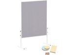 MAULsolid Moderationstafel, Filz, grau, B 1200 x H 1500 mm + Moderationskarten-Set mit 360 Karten und 200 Pin-Nadeln