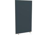 Design-Trennwand Paperflow, Stoffbespannung anthrazit, schwer entflammbar gemäß DIN 4102 (B1), desinfektionsmittelbeständig, B 940 x T 390 x H 1740 mm