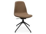 Konferenzsessel Topstar Sitness Life 1.1, dreh-/sitzhöhenverstellbar, ohne Armlehnen, B 460 x T 390 x H 450-480 mm, 4-Fußgestell, Alu schwarz-matt & Stoff, h.braun