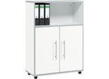 Schäfer Shop Select Kombischrank Moxxo IQ, Holz, 2 Flügeltüren, 1 offenes Fach, 3 OH, B 801 x T 362 x H 1115 mm, weiß